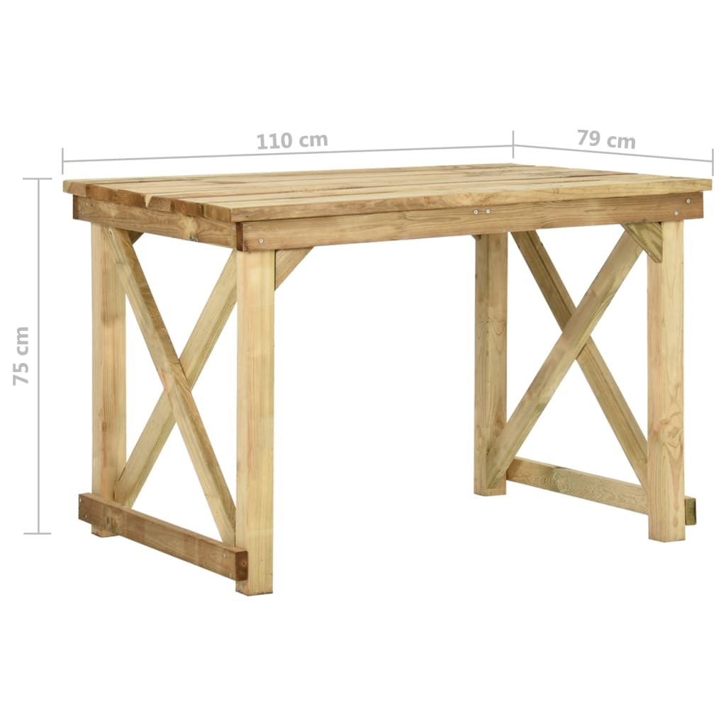 Tavolo Da Giardino Legno Di Pino Impregnato