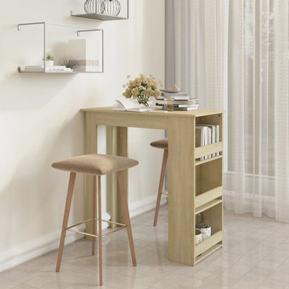 Tavolino Da Bar Con Ripiani Marrone Rovere 102X50X103,5 Cm