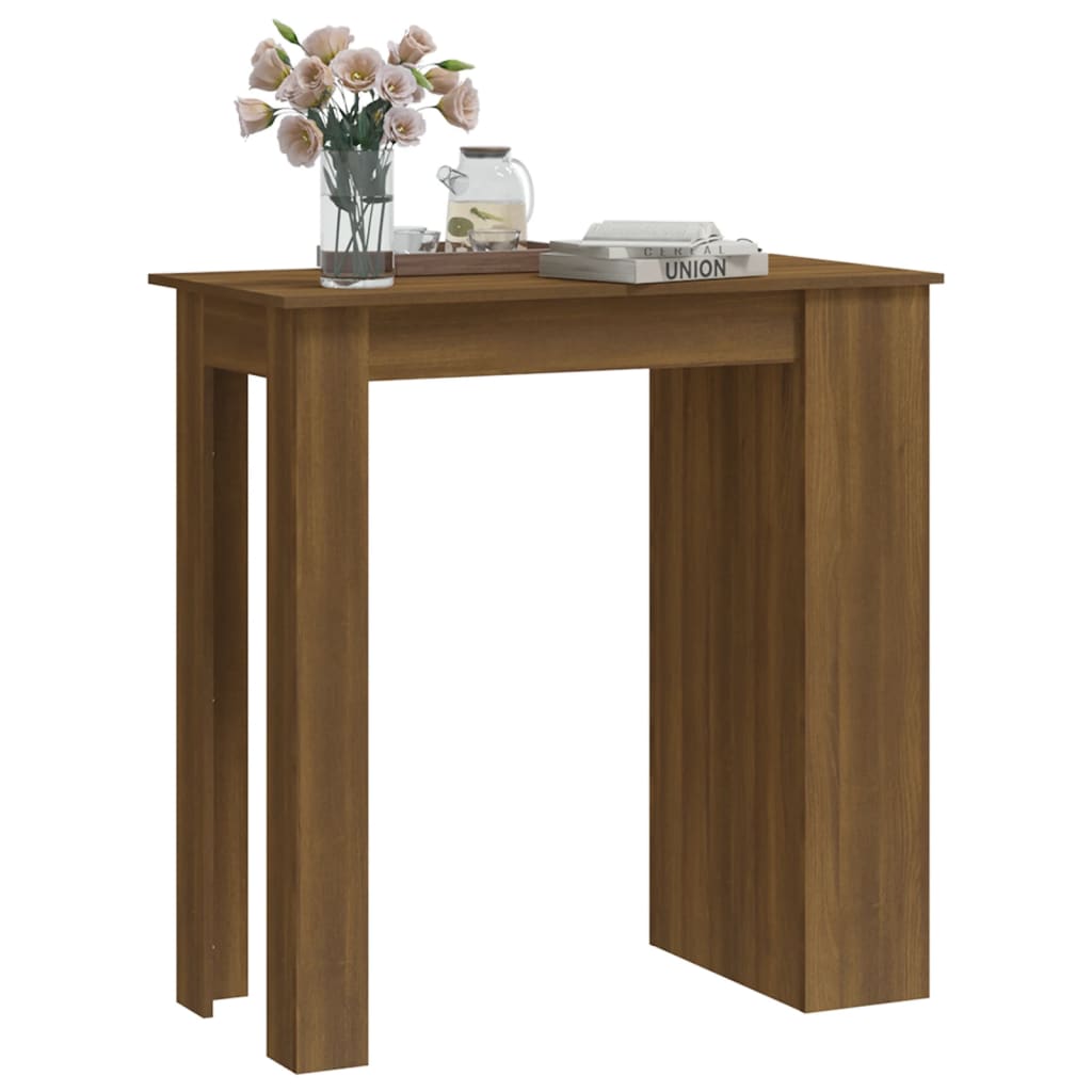 Tavolino Da Bar Con Ripiani Marrone Rovere 102X50X103,5 Cm