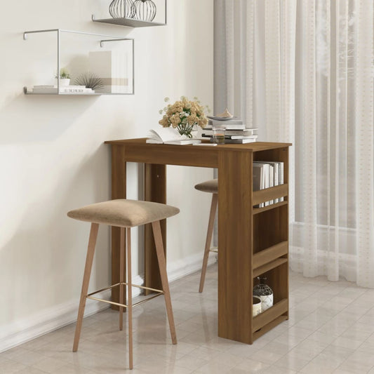 Tavolino Da Bar Con Ripiani Marrone Rovere 102X50X103,5 Cm