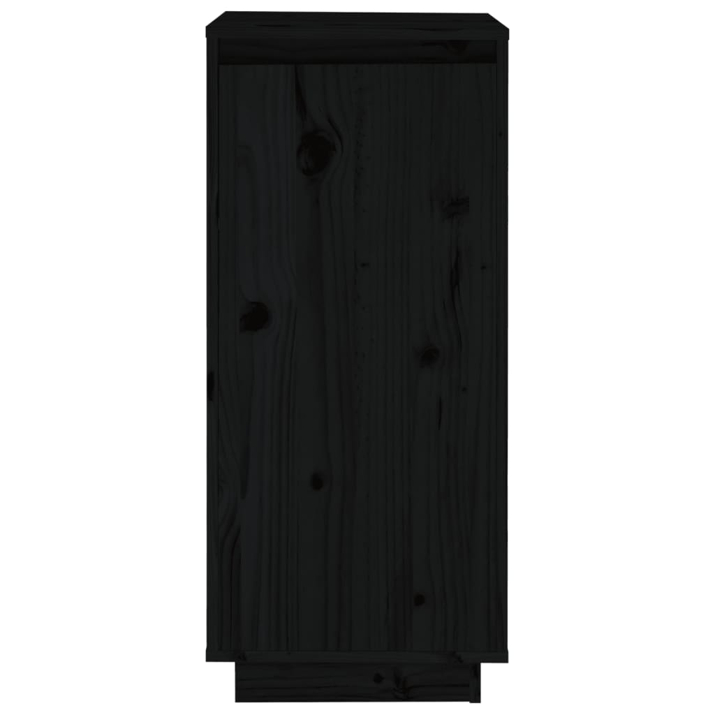 Scarpiera Nera 35X35X80 Cm In Legno Massello Di Pino