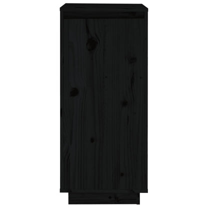 Scarpiera Nera 35X35X80 Cm In Legno Massello Di Pino