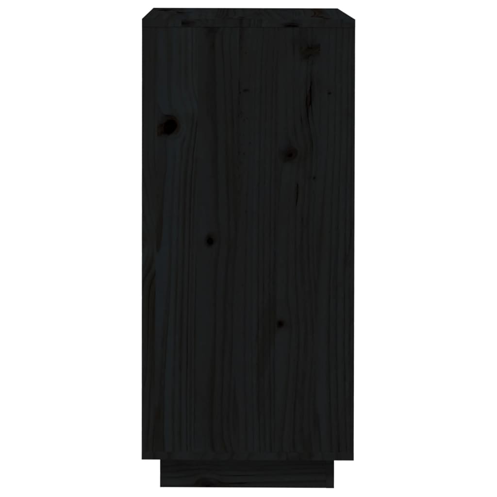 Scarpiera Nera 35X35X80 Cm In Legno Massello Di Pino