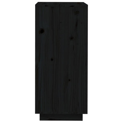 Scarpiera Nera 35X35X80 Cm In Legno Massello Di Pino