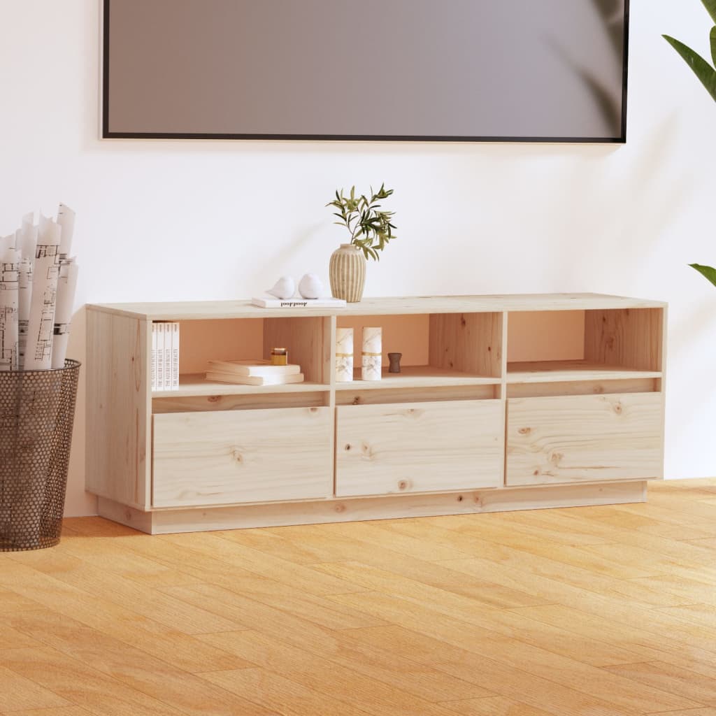 Mobile Tv Marrone Cera 140X37X50 Cm Legno Massello Di Pino