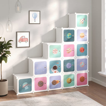 Scaffale Portaoggetti Per Bambini Con 10 Cubi Bianchi In Pp Bianco