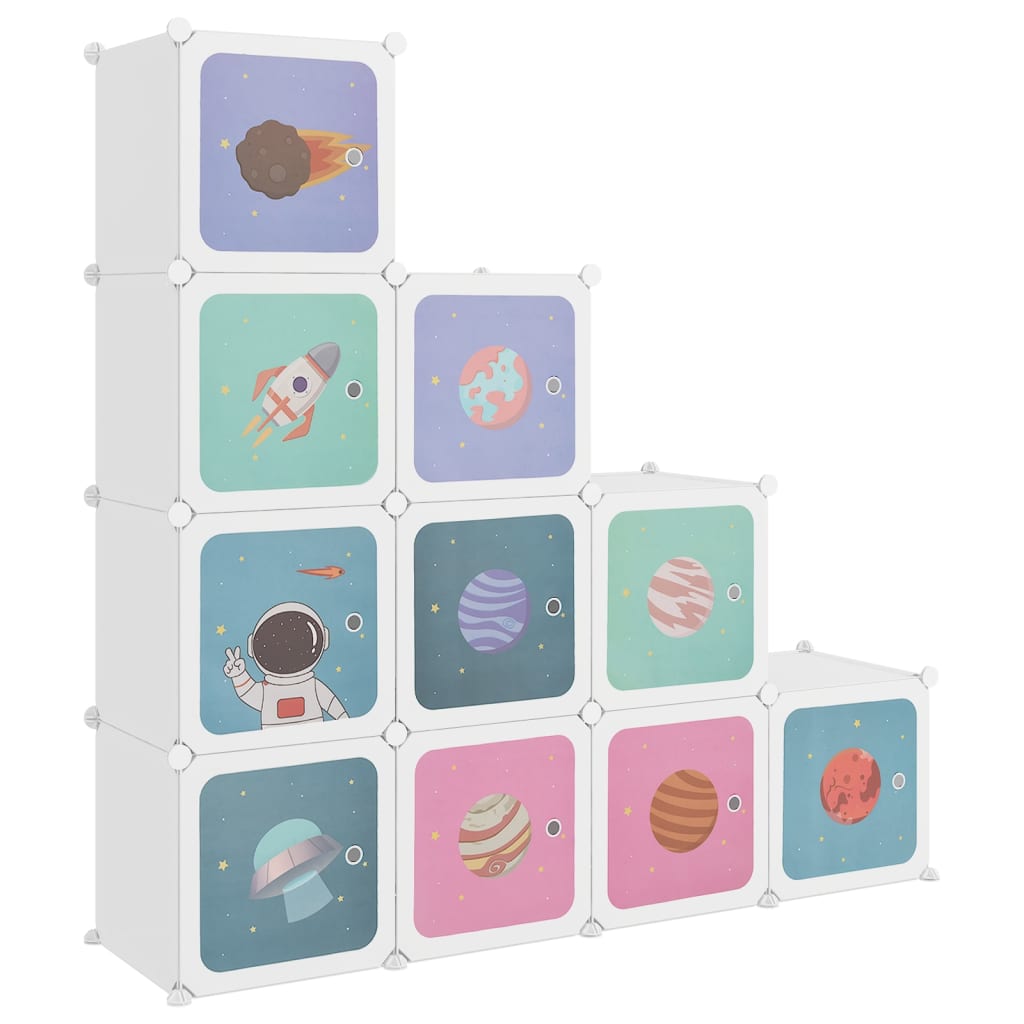 Scaffale Portaoggetti Per Bambini Con 10 Cubi Bianchi In Pp Bianco