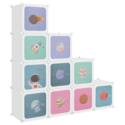 Scaffale Portaoggetti Per Bambini Con 10 Cubi Bianchi In Pp Bianco