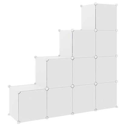 Scaffale Portaoggetti Per Bambini Con 10 Cubi Bianchi In Pp Bianco