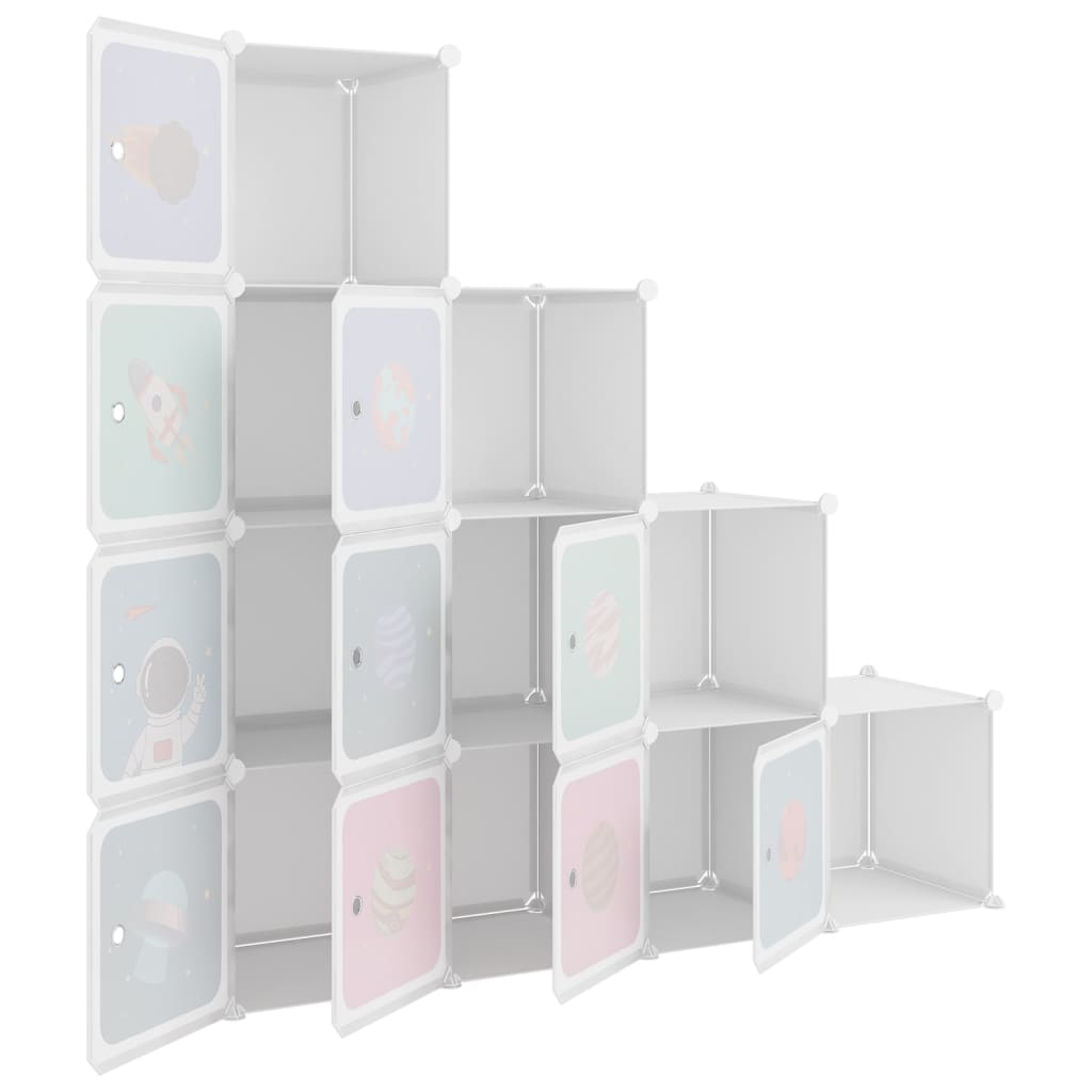 Scaffale Portaoggetti Per Bambini Con 10 Cubi Bianchi In Pp Bianco