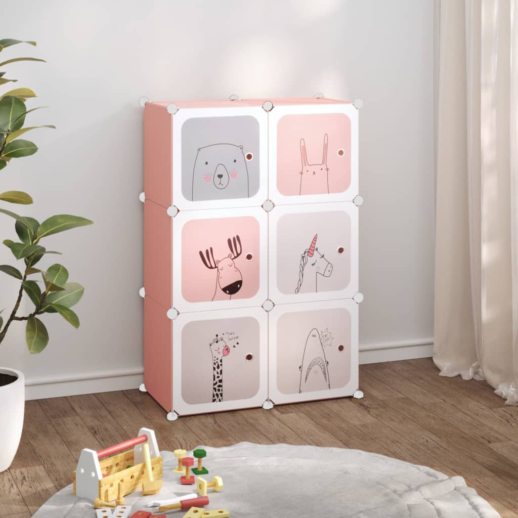 Scaffale Portaoggetti Per Bambini Con 12 Cubi In Pp