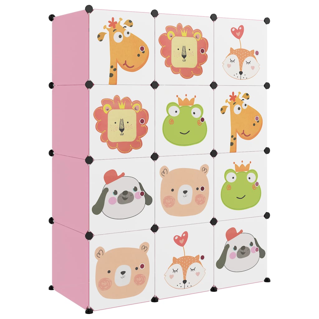 Scaffale Portaoggetti Per Bambini Con 12 Cubi In Pp