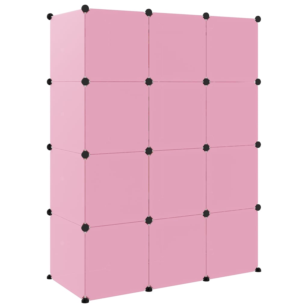 Scaffale Portaoggetti Per Bambini Con 12 Cubi In Pp