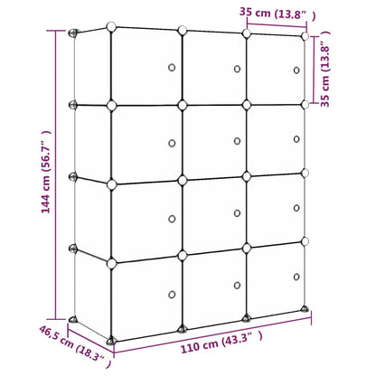 Scaffale Portaoggetti Per Bambini Con 12 Cubi In Pp