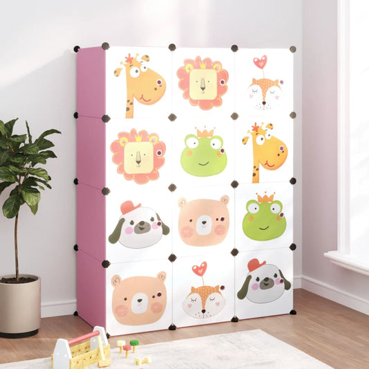 Scaffale Portaoggetti Per Bambini Con 12 Cubi In Pp