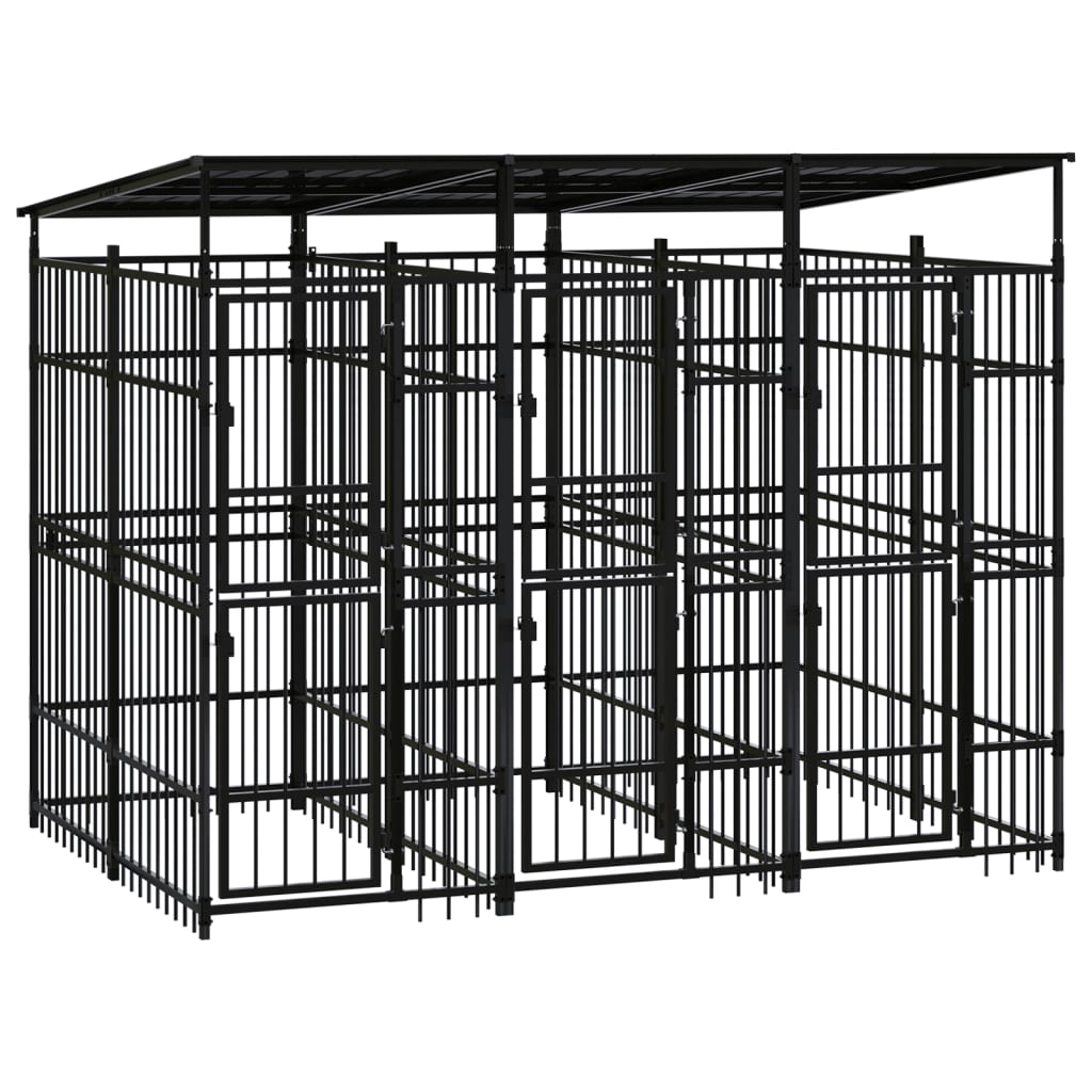 Gabbia Per Cani Da Esterno In Acciaio 1,84 M²