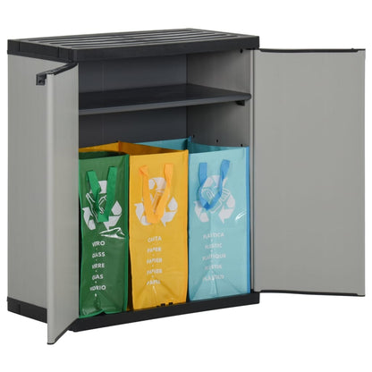 Armadio Per Rifiuti Da Giardino Grigio E Nero 68X40X85 Cm In Pp