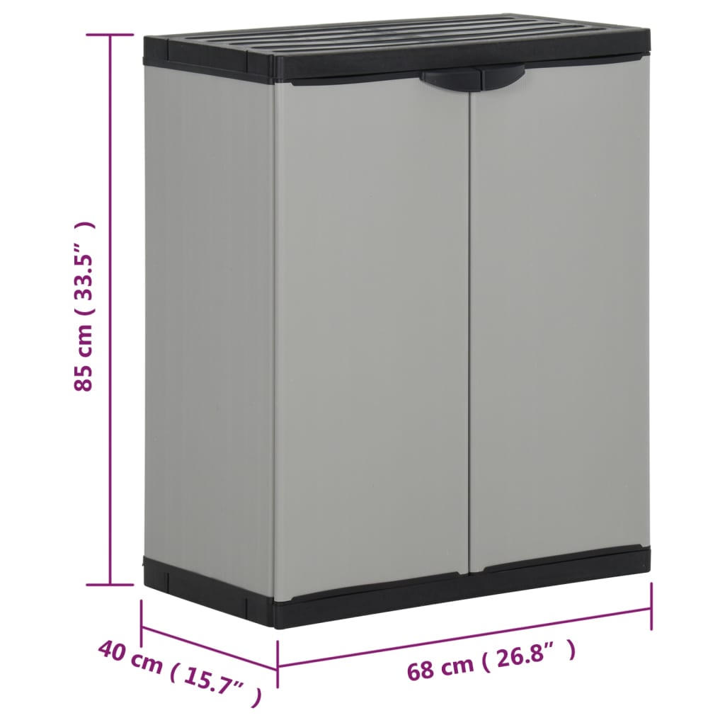 Armadio Per Rifiuti Da Giardino Grigio E Nero 68X40X85 Cm In Pp