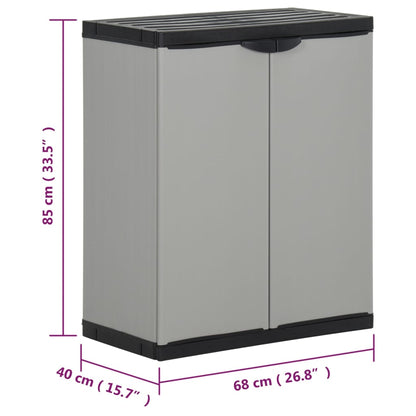 Armadio Per Rifiuti Da Giardino Grigio E Nero 68X40X85 Cm In Pp