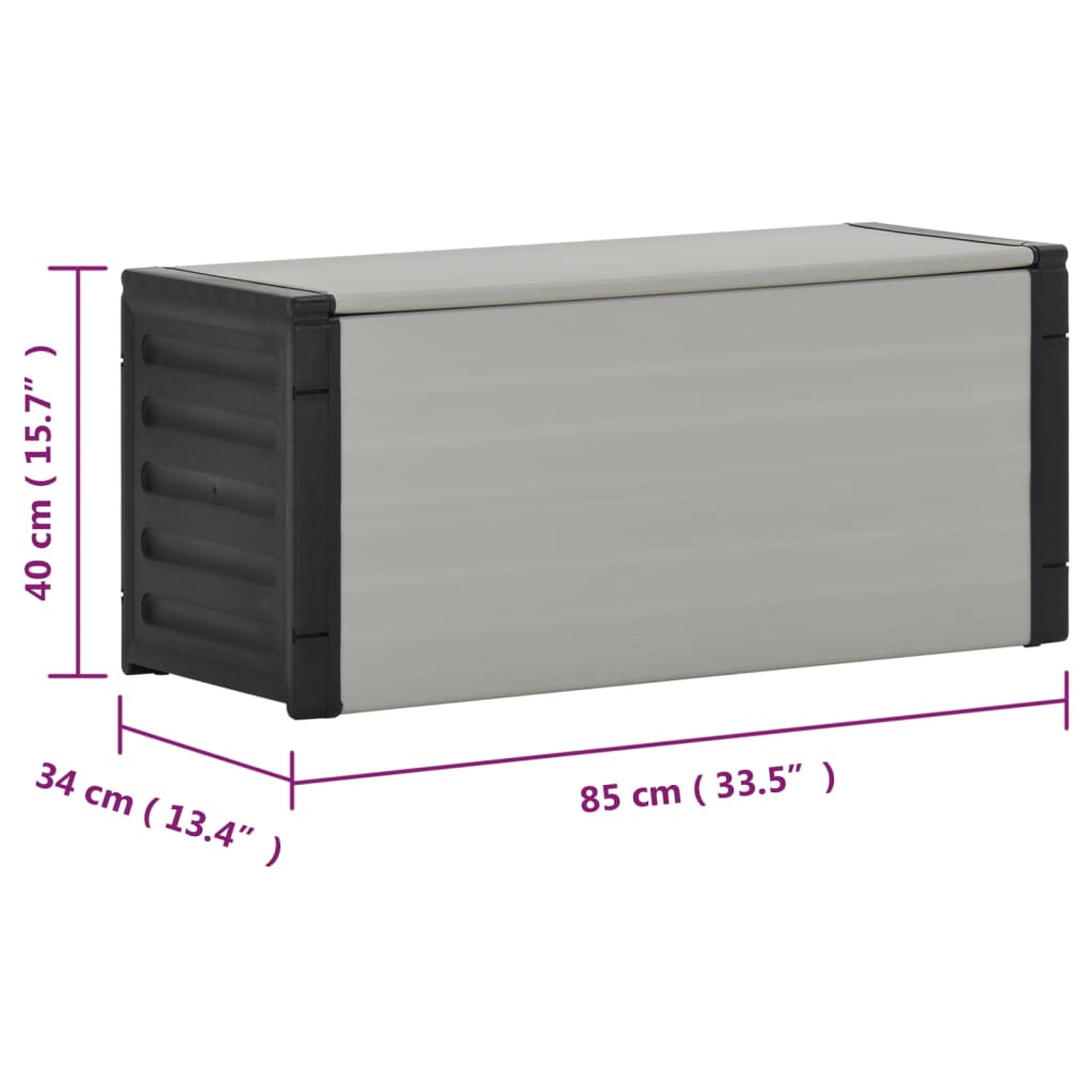 Contenitore Per Rifiuti Da Giardino Grigio 85X34X40 Cm