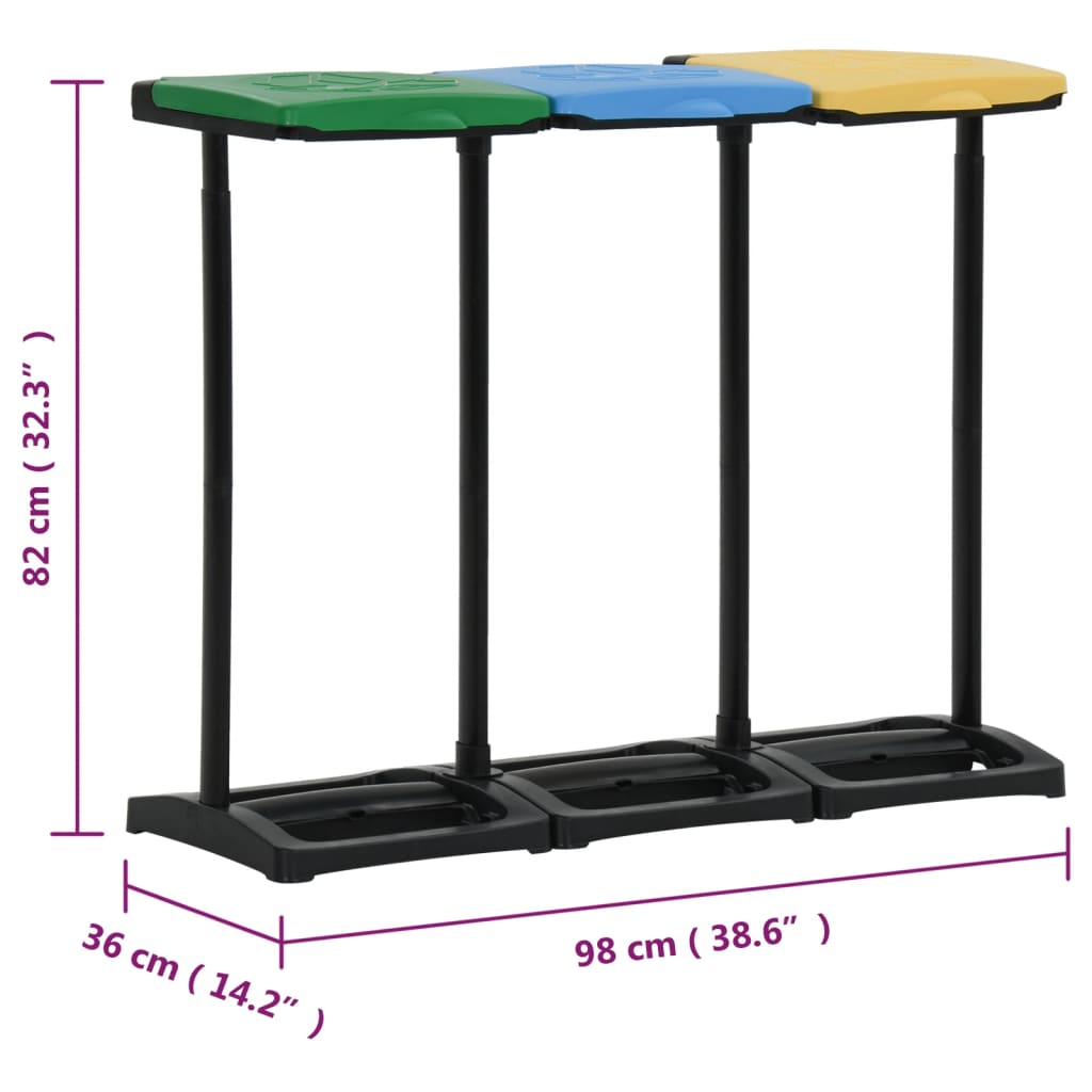 Supporti Sacchi Rifiuti Con Coperchio 240-330 L Multicolori Pp