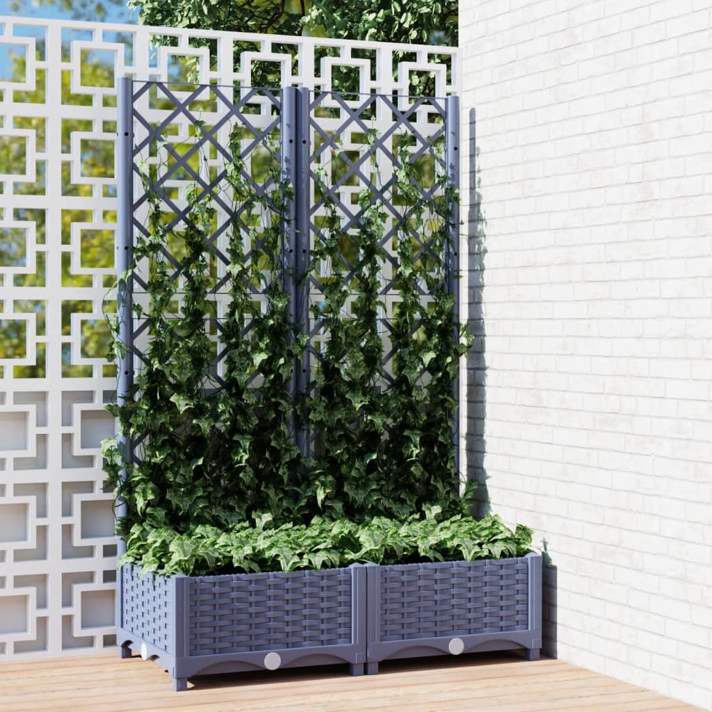 Fioriera Giardino Con Graticcio 120X40X136Cm Pp