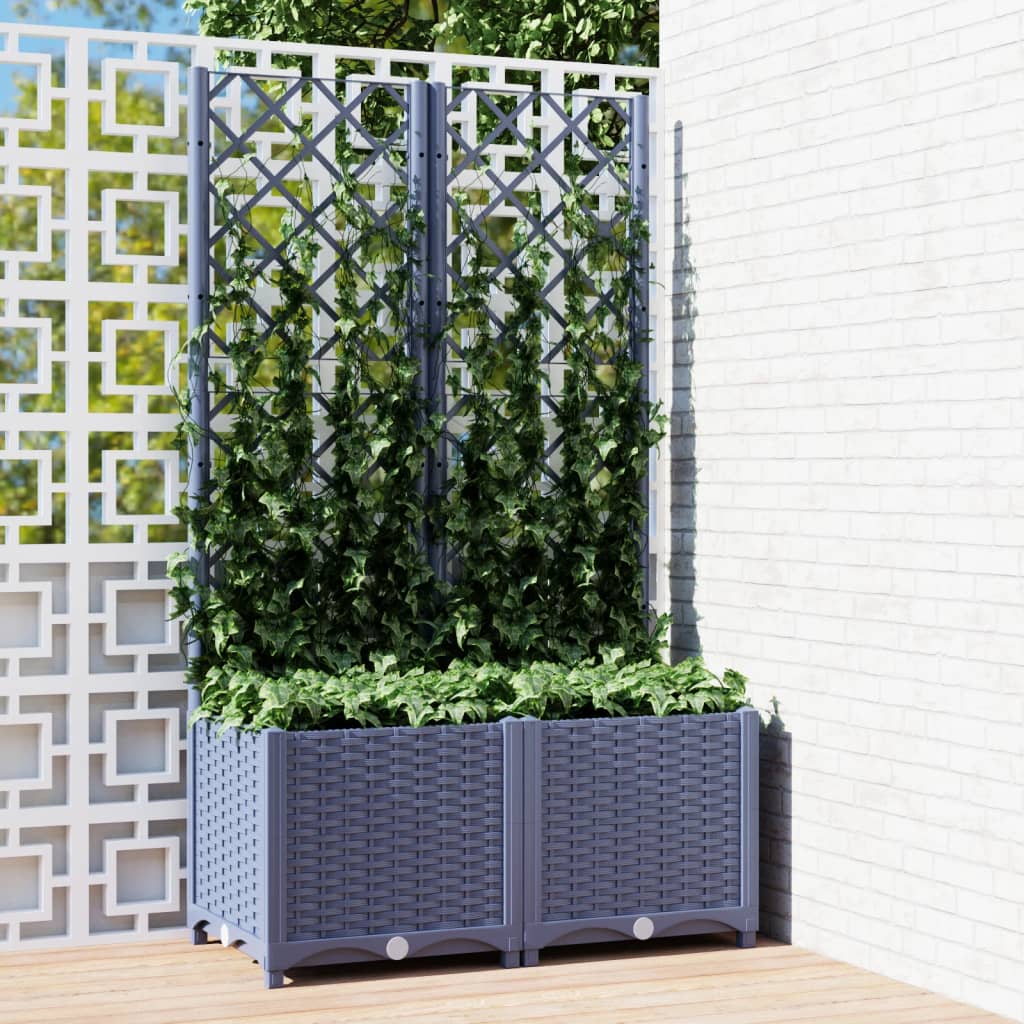 Fioriera Giardino Con Graticcio 120X40X136Cm Pp