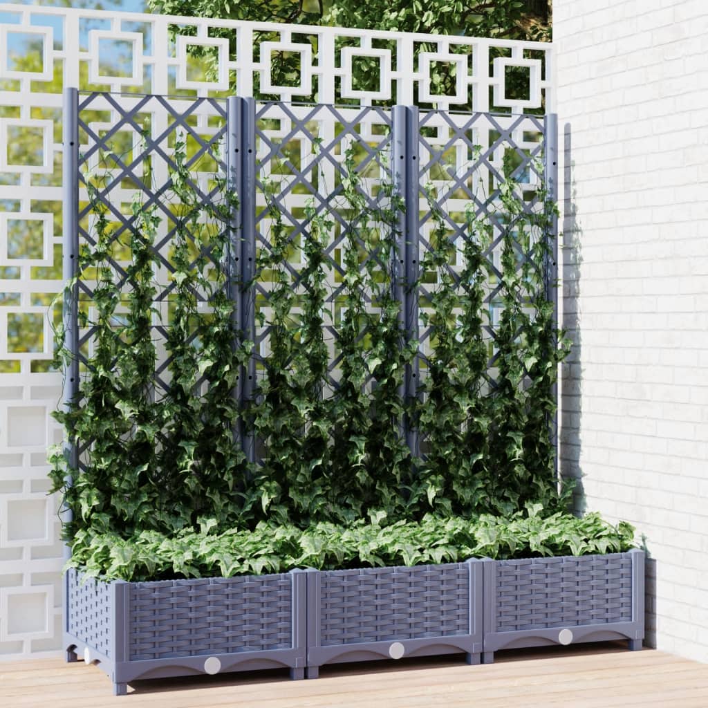 Fioriera Giardino Con Graticcio 120X40X136Cm Pp