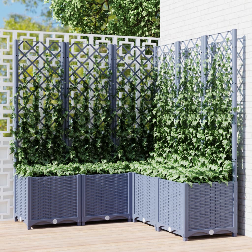 Fioriera Giardino Con Graticcio 120X40X136Cm Pp