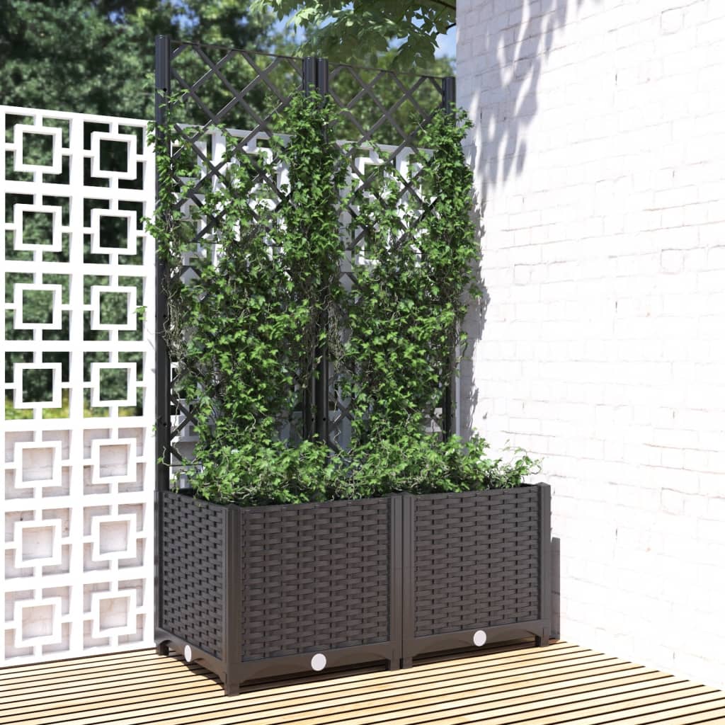 Fioriera Giardino Con Graticcio 120X40X136Cm Pp