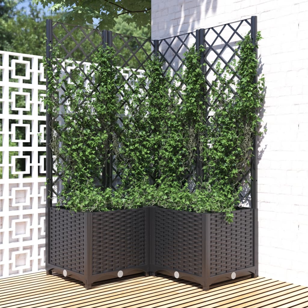 Fioriera Giardino Con Graticcio 120X40X136Cm Pp