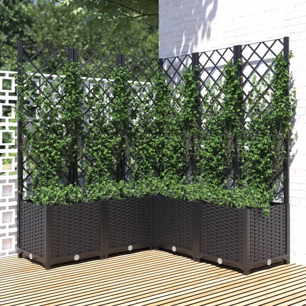 Fioriera Giardino Con Graticcio 120X40X136Cm Pp