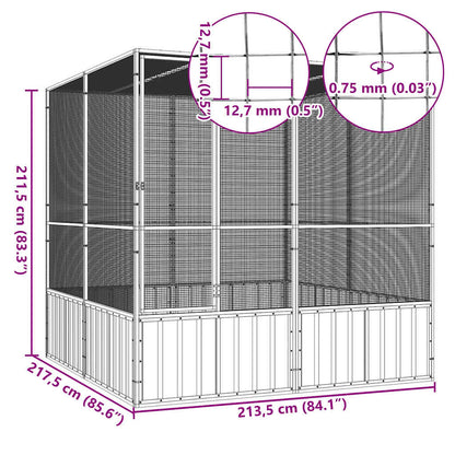 Gabbia Uccelli 213,5X217,5X211,5 Cm Acciaio Zincato
