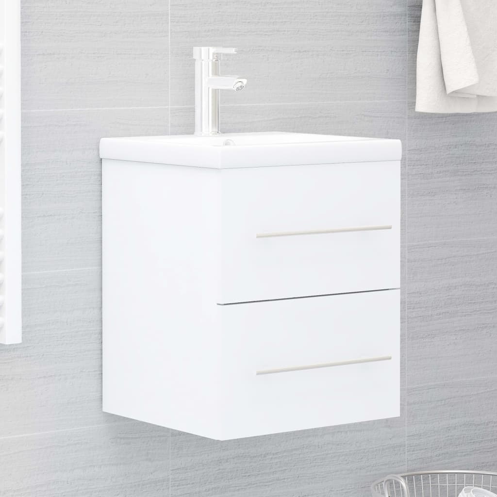 Mobile Con Lavabo Integrato In Legno Multistrato Bianco