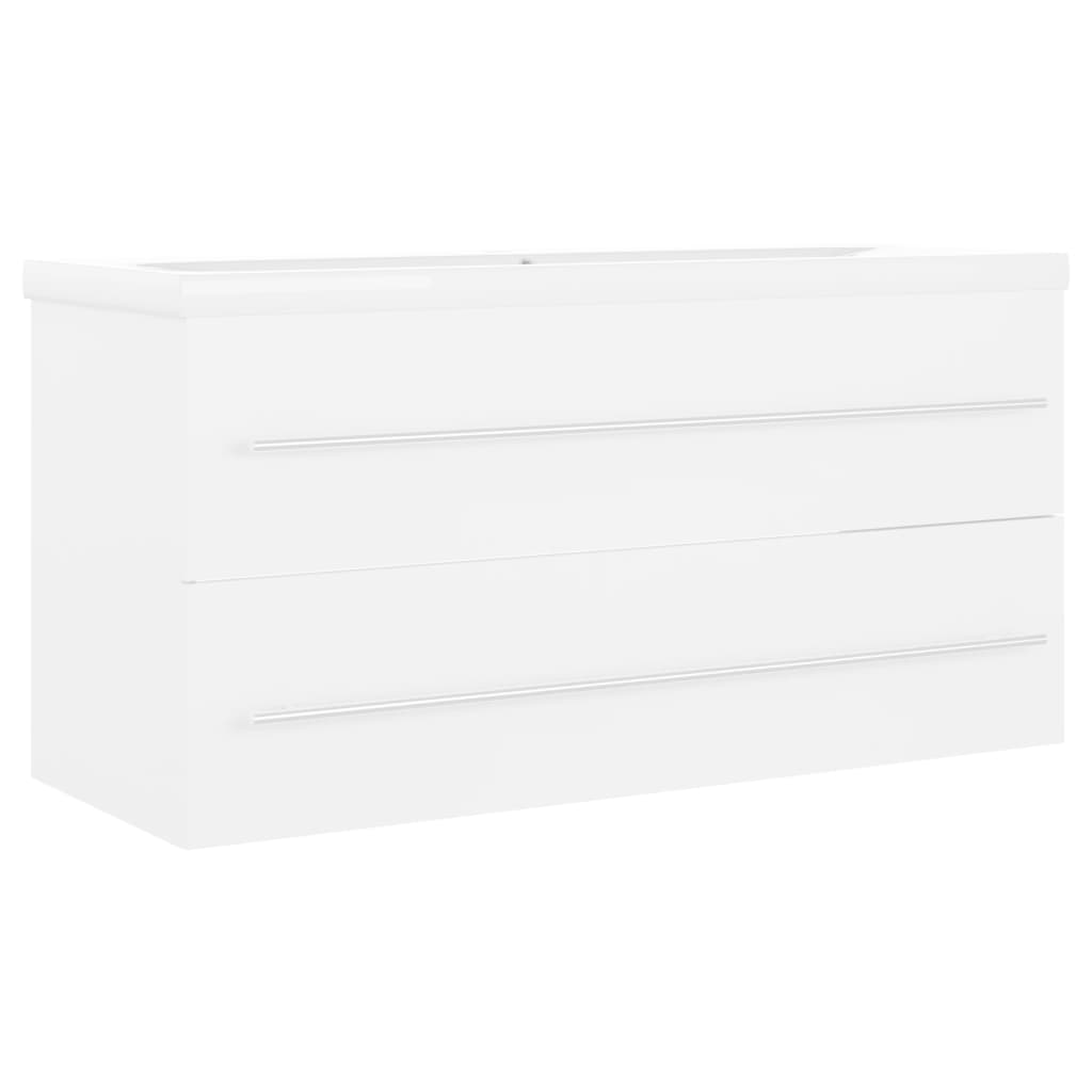 Mobile Con Lavabo Integrato In Legno Multistrato Bianco