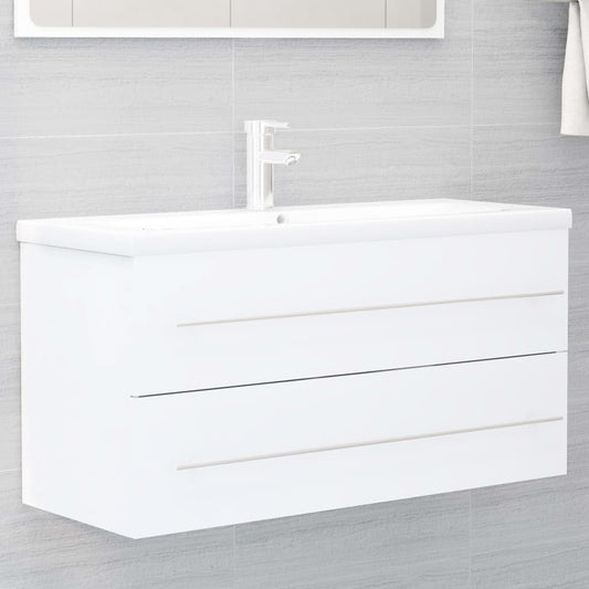 Mobile Con Lavabo Integrato In Legno Multistrato Bianco