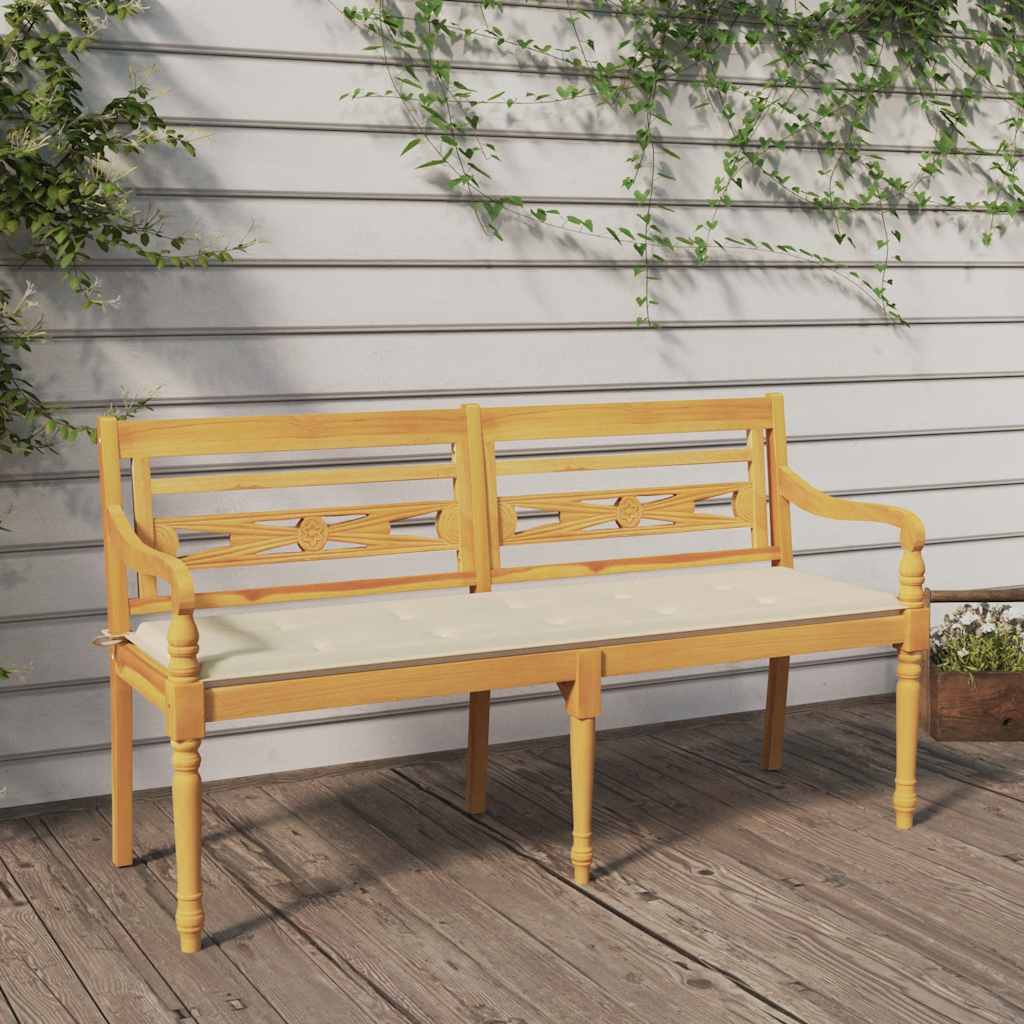 Panchina Batavia Con Cuscino 120Cm In Teak Massello