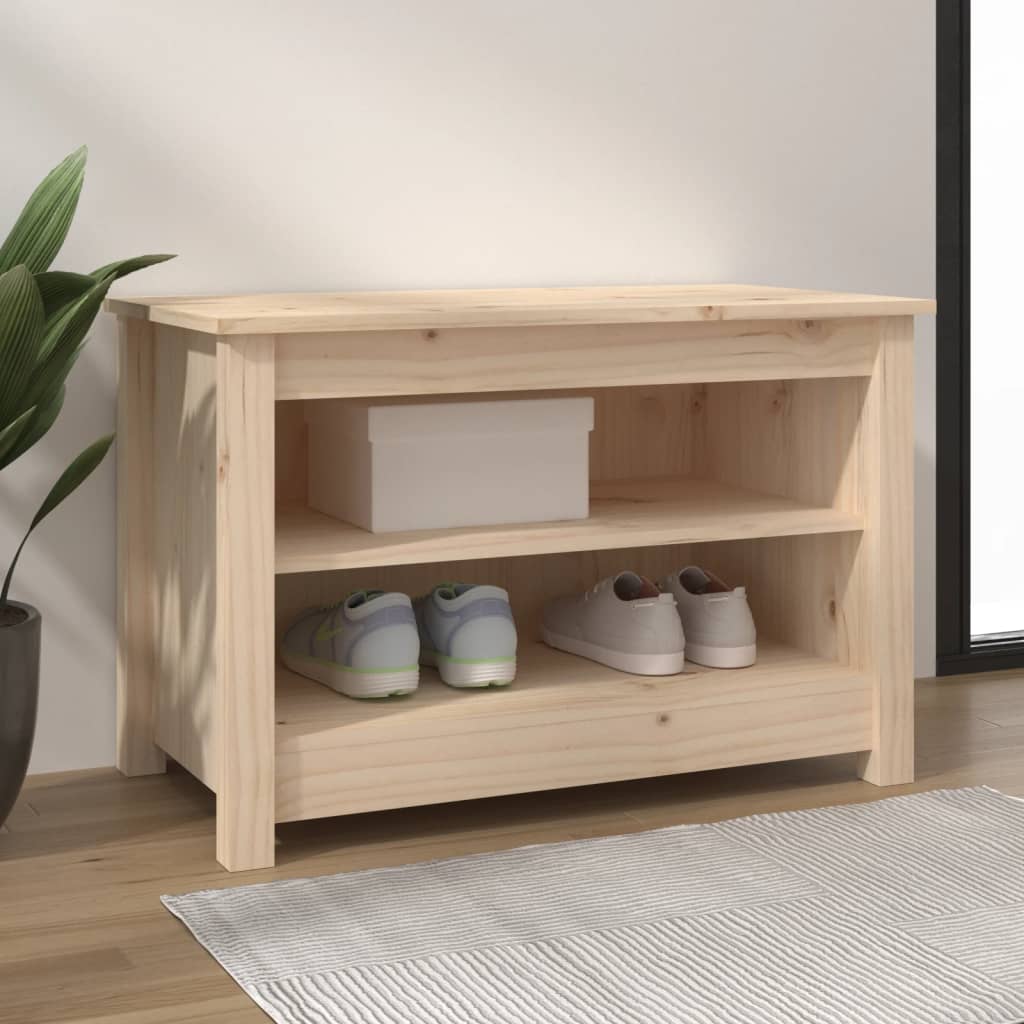 Scarpiera Nera 110X38X45,5 Cm In Legno Massello Di Pino