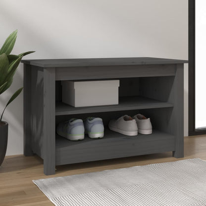 Scarpiera Nera 110X38X45,5 Cm In Legno Massello Di Pino