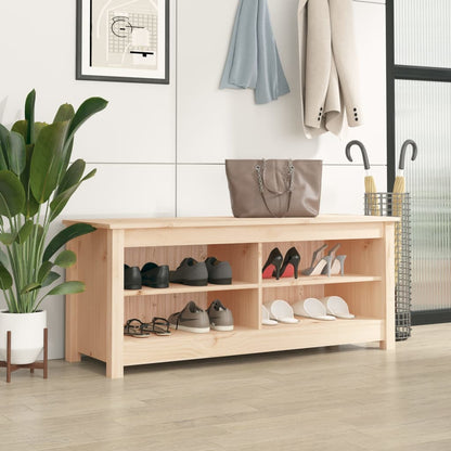 Scarpiera Nera 110X38X45,5 Cm In Legno Massello Di Pino