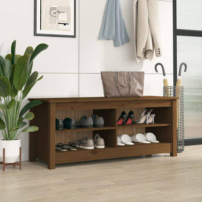 Scarpiera Nera 110X38X45,5 Cm In Legno Massello Di Pino