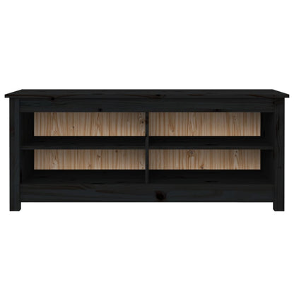 Scarpiera Nera 110X38X45,5 Cm In Legno Massello Di Pino