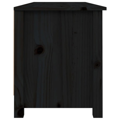 Scarpiera Nera 110X38X45,5 Cm In Legno Massello Di Pino