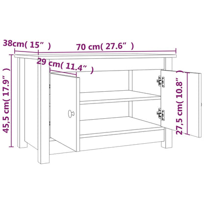 Scarpiera 70X38X45,5 Cm In Legno Massello Di Pino