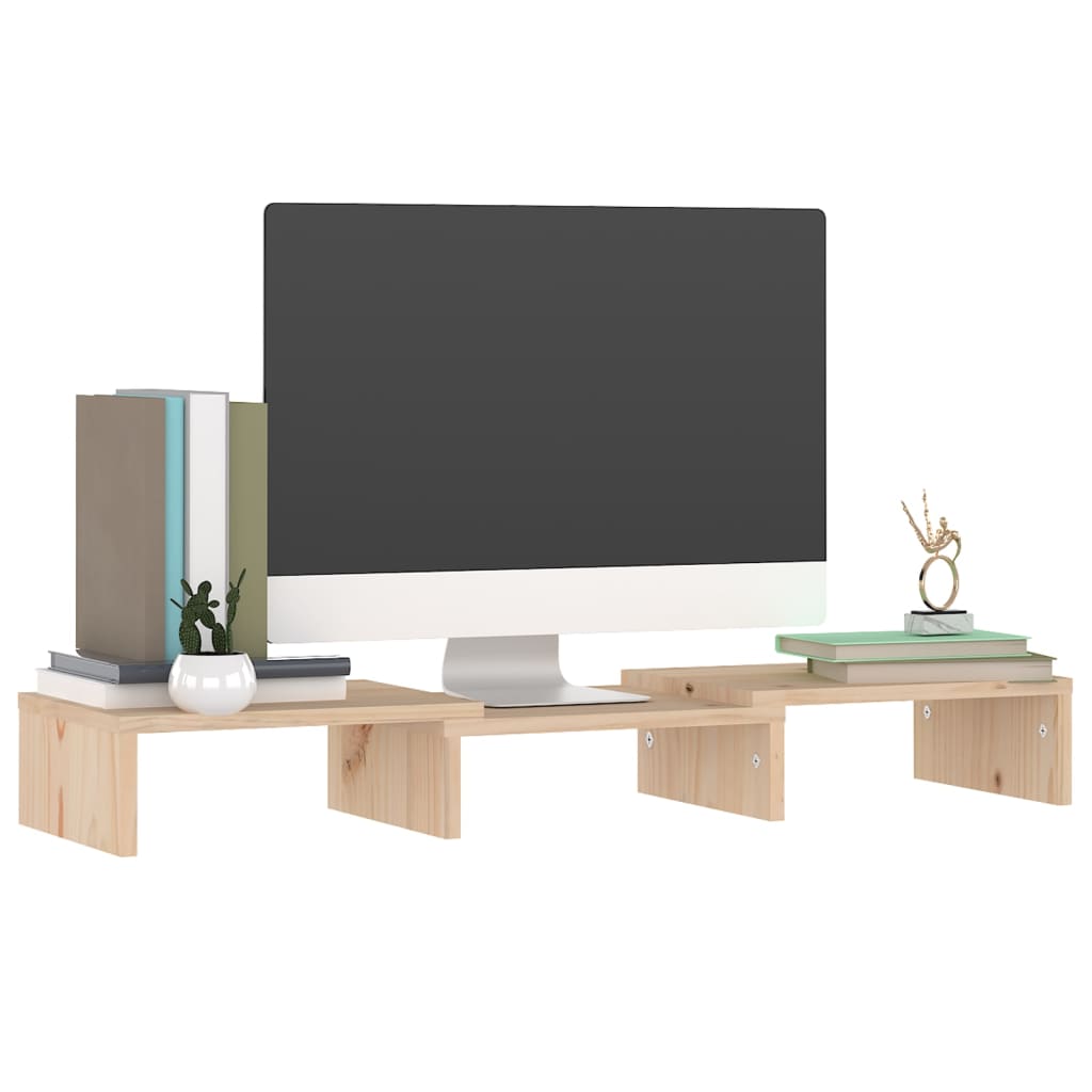 Supporto Per Monitor 60X24X10,5 Cm In Legno Massello Di Pino