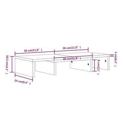 Supporto Per Monitor 60X24X10,5 Cm In Legno Massello Di Pino