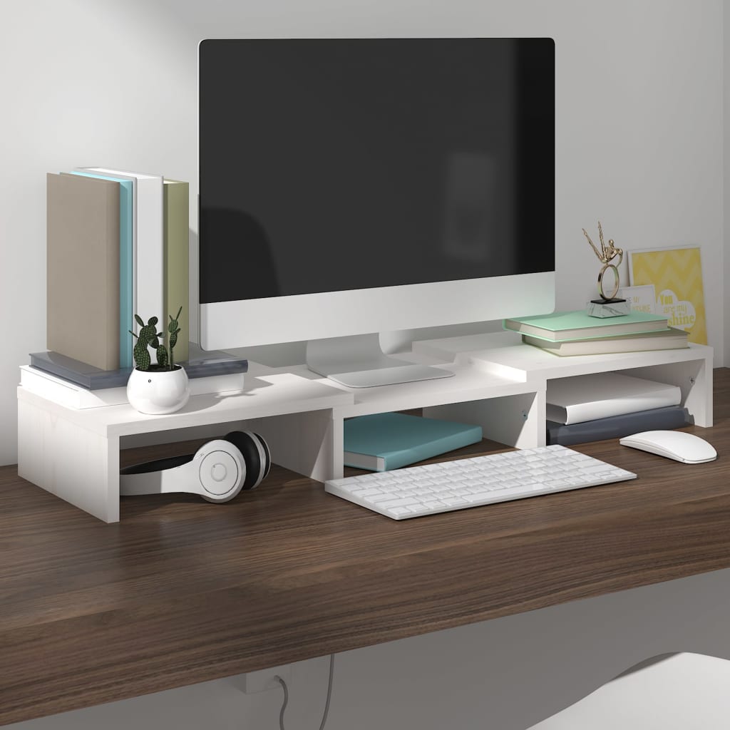 Supporto Per Monitor 60X24X10,5 Cm In Legno Massello Di Pino