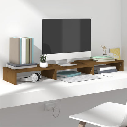 Supporto Per Monitor 60X24X10,5 Cm In Legno Massello Di Pino