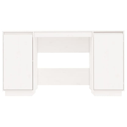 Scrivania Bianca 140X50X75 Cm In Legno Massello Di Pino