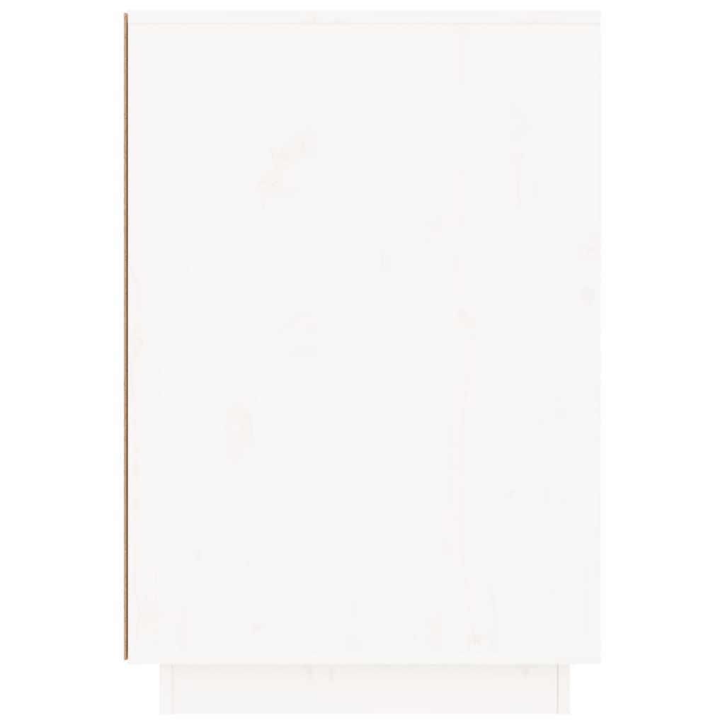 Scrivania Bianca 140X50X75 Cm In Legno Massello Di Pino